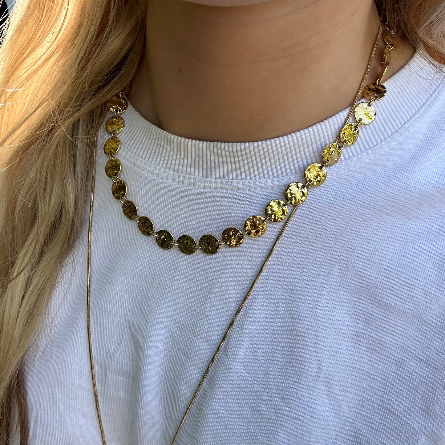 Texture circle ketting
