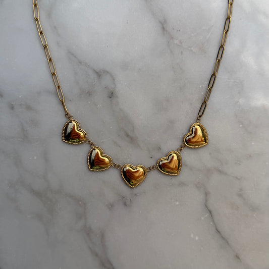 Five heart ketting