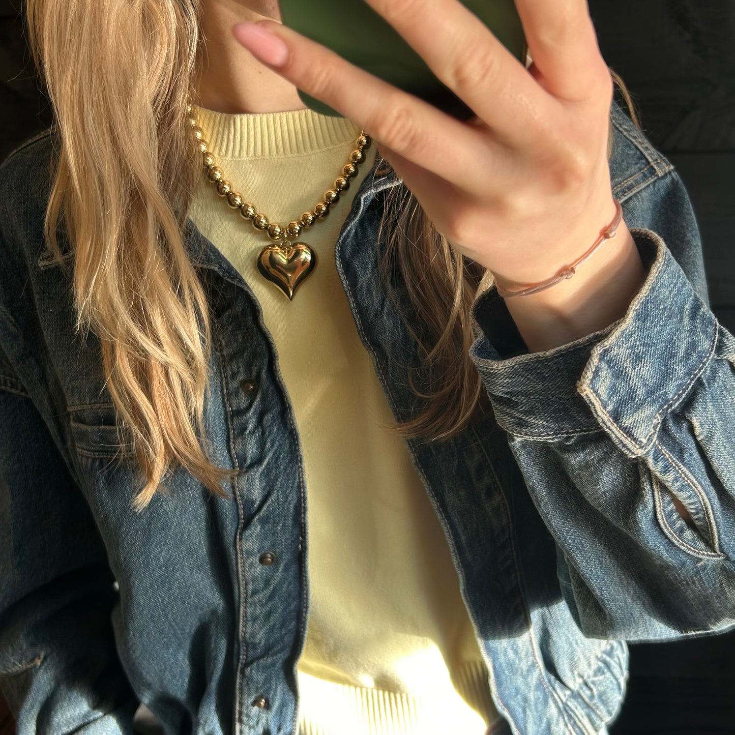 Dot heart ketting